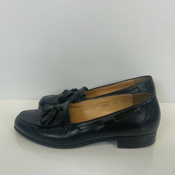 Salvatore Ferragamo Other - Salvatore Ferragamo Tassle Slip On Loafers Leather Black Italy Mens Size 7.5 D